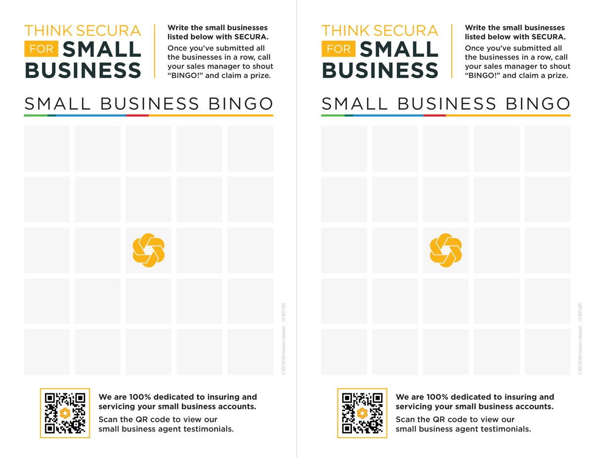 Small Business Bingo Card – Blank